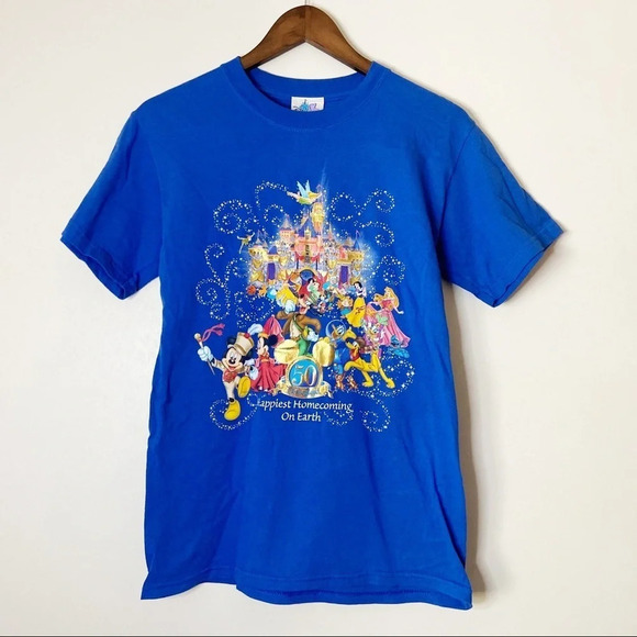 DISNEY Vintage Anniversary Shirt Cotton Metallic Graphic Tee Small Collector - Picture 9 of 9